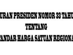 Presiden Teken Perpres Tentang Standar Harga Satuan Regional