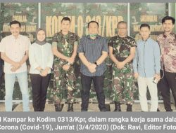 Terkait Covid-19, KNPI Kampar “Gandeng” Kodim 0313/Kpr