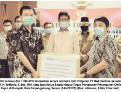 Cegah Pandemi Covid-19, PT BAI Berikan Bantuan 100.000 Masker dan 1500 APD Kepada Pemprov Kepri