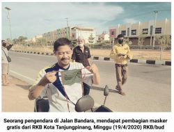“Kampanye Wajib Memakai Masker” RKB Kota Tanjungpinang Bagikan Masker