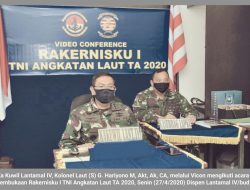 Melalui Vicon, Ka Kuwil dan Ka Akun Lantamal IV ikuti Rekernisku I TNI-AL Tahun 2020