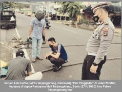 Antisipasi Balapan Liar, Sat Lantas Polres Tanjungpinang Pasang “Pita Penggaduh”