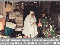 Peduli Covid-19: Koramil 01/Tanjungpinang Bagikan Nasi Bungkus Gratis pada Masyarakat