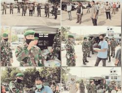 TNI Peduli Covid-19: Koramil 01/Tanjungpinang Bagikan Sembako pada Tukang Becak dan Ojek di Pelabuhan SBP