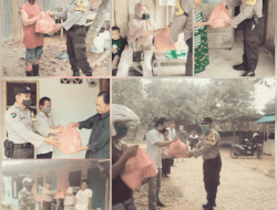 Melalui Bhabinkamtibmas, Polsek Tanjungpinang Timur Bagikan Sembako di 5 Kelurahan