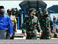 Kunjungan Kerja ke Senayang, Danrem 033/WP Bagikan Sembako pada Masyarakat