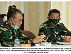 Bersama FKPD Kepri, Danlantamal IV Ikuti Rapat Penanganan Covid-19