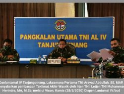 Danlantamal IV Saksikan Pembacaan Taklimat Akhir Wasrik Melalui Vicon