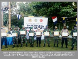 Peduli Covid-19: Alumni Akabri ’96 Bharata Sena, Salurkan Ratusan Sembako pada Masyarakat