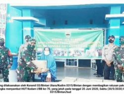 Sambut HUT Kodam I/BB ke-70, Koramil 03/Binut Bagikan 550 Sembako pada Masyarakat