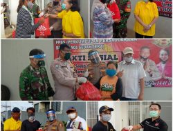 Brigjen Pol Drs Ricky F Wakanno Dan Komunitas Sosial Membagikan Sembako Bagi Warga Terdampak Pandemi Covid-19