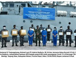 Prajurit KRI Dapat Bantuan APD dari Danlantamal IV dan Ketua Korcab IV DJA I