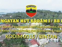 Sempena HUT Kodam I/BB ke-70, Kodim 0315/Bintan Gelar Berbagai Kegiatan Sosial