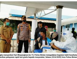 Sambut HUT Bhayangkara, Polres Bintan Berikan Layanan “Rapid Test” Gratis pada Masyarakat