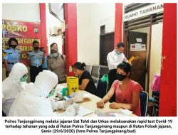 Akan Dipindahkan, Tahanan Polisi di Rapid Test