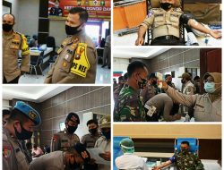 Sempena Hari Bhayangkara ke-74, Polres Tanjungpinang bersama TNI Gelar Donor Darah