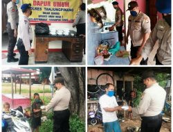 Melalui Polsek Bandara RHF dan Sat Polairud, Polres Tanjungpinang Bagikan Nasi Kotak pada Masyarakat
