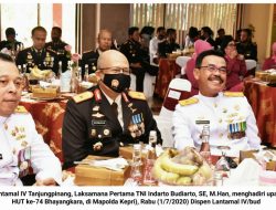 Danlantamal IV Hadiri Upacara HUT Bhayangkara ke-74 di Mapolda Kepri