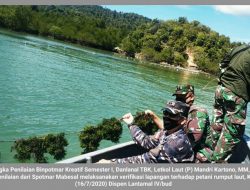 Danlanal TBK bersama Spotmar Mabesal Laksanakan Verifikasi Terkait Rumput Laut