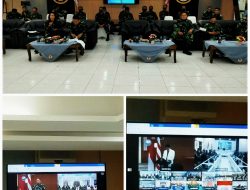 Melalui Vicon Perwira TNI-AL Tanjungpinang Ikuti Acara Internalisasi Penataran Pancasila