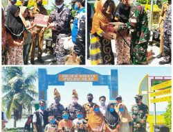Di Objek Wisata Pulau Akar, Guspurla Koarmada I dan Lanal Ranai Bagikan Sembako serta Buku Tulis pada Masyarakat