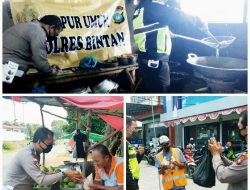 Buka Dapur Umum, Satlantas Polres Bintan Bagikan Makanan Gratis