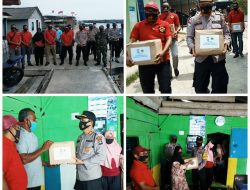 Polsek Gunung Kijang bersama Hi-Malaya Antarkan Sembako pada Nelayan