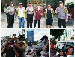 Sambut Suka Cita HUT RI, Polsek Tanjungpinang Timur Bagikan Masker Merah Putih