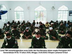 Peringati HUT RI, Lanal TBK Laksanakan Dzikir dan Do’a