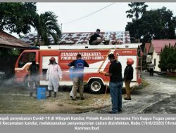 Mako dan Asrama Polisi Kundur Disemprot Disinfektan