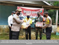 Melalui 5 Polsek, Polres Bintan Salurkan Sembako dan 10 Ton Beras