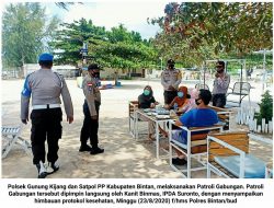 Polsek Gunung Kijang dan Satpol PP Bintan Patroli di Desa Malang Rapat