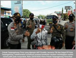 Laksanakan Perintah Wakapolri, Polsek Tanjungpinang Timur bersama TNI dan Satpol PP Sosialisasikan Protokol Kesehatan