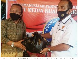 Sambut HUT ke-3 Media Nuansa Realita News.com, Simon Bagikan Sembako pada Masyarakat