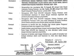 Di Dukung Tiga Partai, Trisuryadi-Taslim Menjadi Bacalon Pertama Menuju Pilkada Padang Pariaman.