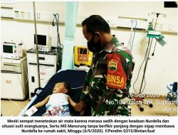 Tentara Ini menitiskan Air Mata Ketika Tahu Kondisi Nurdella dan Orang Tuanya