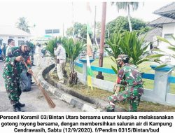 Personil Koramil 03/Bintan Utara dan Unsur Muspika Goro Bersama