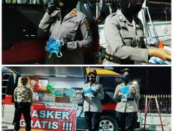 Satbinmas Polres Tanjungpinang Bagikan Masker Gratis di Arena MTQ
