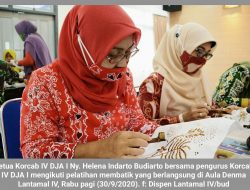 Jelang Hari Batik Nasional, Ketua Korcab IV DJA I bersama Pengurus Latihan Membatik