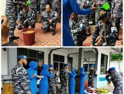 Naik Pangkat, Prajurit Pom Lantamal IV Disiram Air Kembang