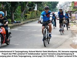Jaga Kebugaran dan Stamina, Wadanlantamal IV bersama Prajurit serta PNS Gowes Bersama