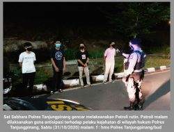 Antisipasi Kejahatan, Sat Sabhara Polres Tanjungpinang Rutin Patroli Malam