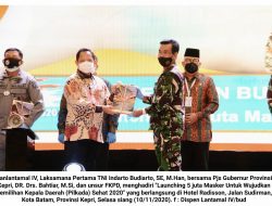 Danlantamal IV Hadiri Launching 5 juta Masker untuk Wujudkan Pilkada Sehat 2020