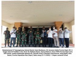Wadanlantamal IV Sambut Menpora RI di Bandara Hang Nadim Batam