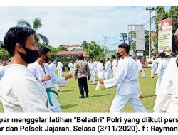 Tingkatkan Kemampuan Personil, Polres Kampar Gelar Latihan Beladiri Polri