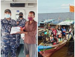 Hari Dharma Samudera 2021 : KRI Lepu-861 Berikan Sembako pada Nelayan di Daerah Operasi
