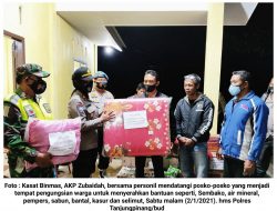 Sat Binmas Polres Tanjungpinang Salurkan Bantuan pada Masyarakat Korban Banjir