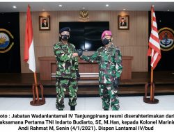 Mantan Aspotmar Danlantamal XI Resmi Jabat Wadanlantamal IV