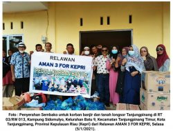 Relawan AMAN 3 Bantu Sembako untuk Korban Banjir dan Tanah Longsor Tanjungpinang