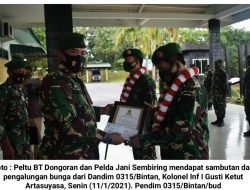 Dandim Sambut Dua Anggota Kodim 0315/Bintan Usai Tugas di Kodam XVII/Cendrawasih